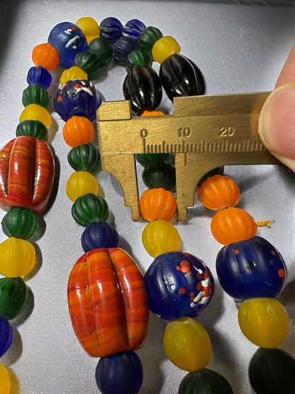 Handcrafted Nepalese Glass Melon Beads Strand | Authentic Himalayan Jewelry Supplies for Crafting
