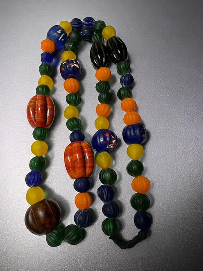 Handcrafted Nepalese Glass Melon Beads Strand | Authentic Himalayan Jewelry Supplies for Crafting