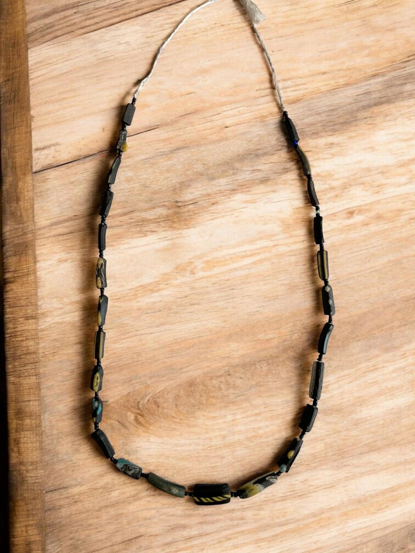 Afghani Recycled Roman Glass Beads: Ancient Black Strand (3-9mm)