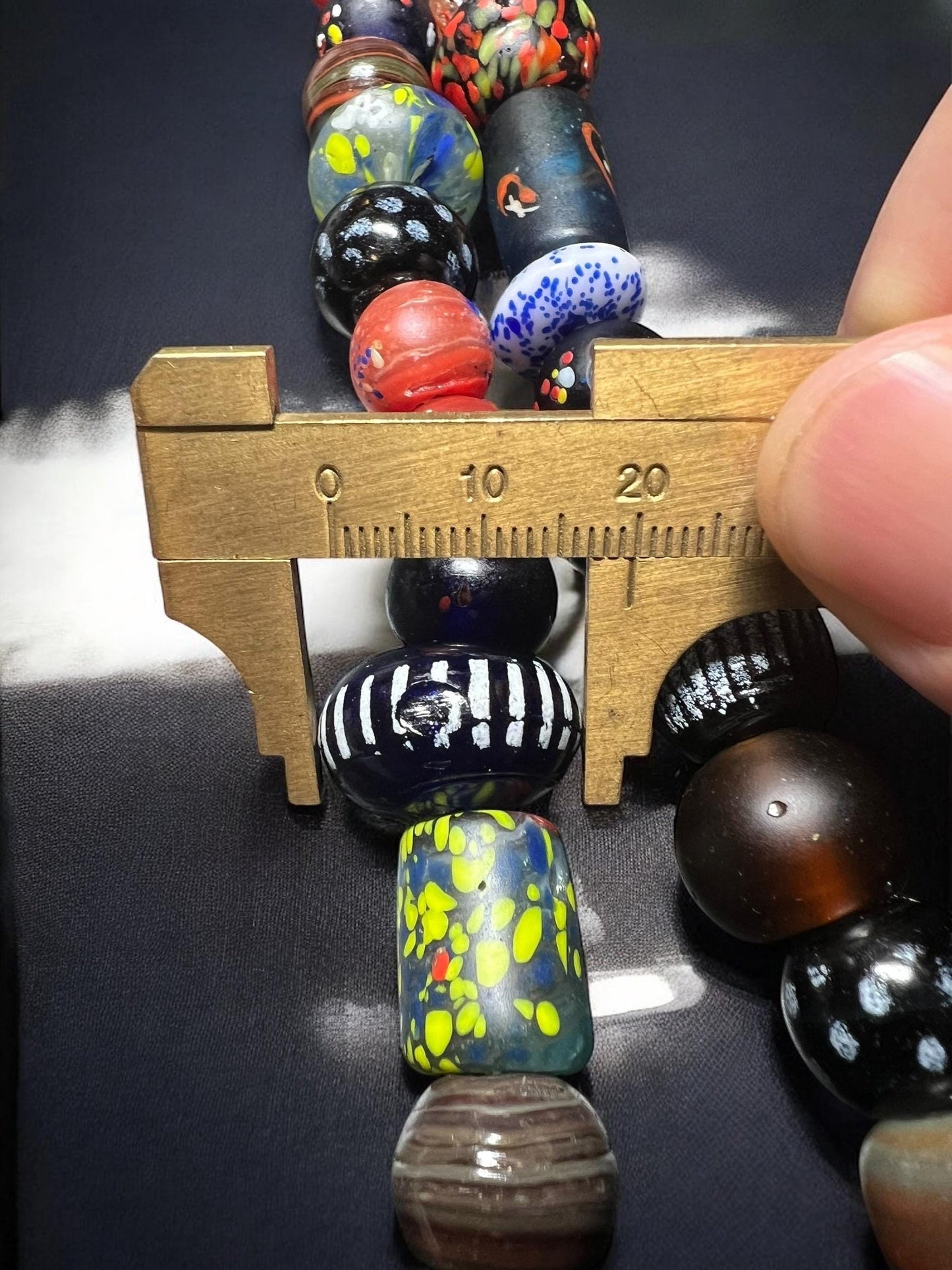 Handmade Nepal Glass Bead Necklace: Vintage Tribal Boho Jewelry