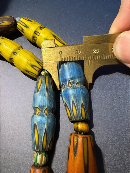 Stunning Ancient Rare Mosaic Glass Ancient Big Beads Unique Wonderful Necklace(Large)