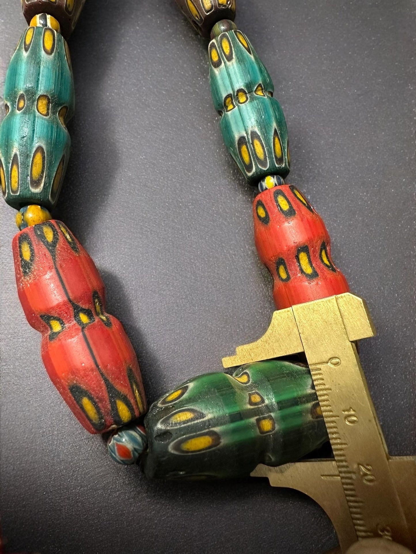 Stunning Ancient Rare Mosaic Glass Ancient Big Beads Unique Wonderful Necklace(Large)