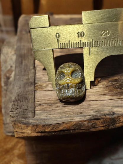 Hand-Carved Yak Bone Skull Bead  Tibetan Charnel Ground Style Bead for Spiritual Jewelry