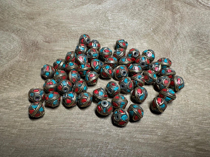 Dyed Turquoise Coral Resin Beads: Nepal Tibet Jewelry Making