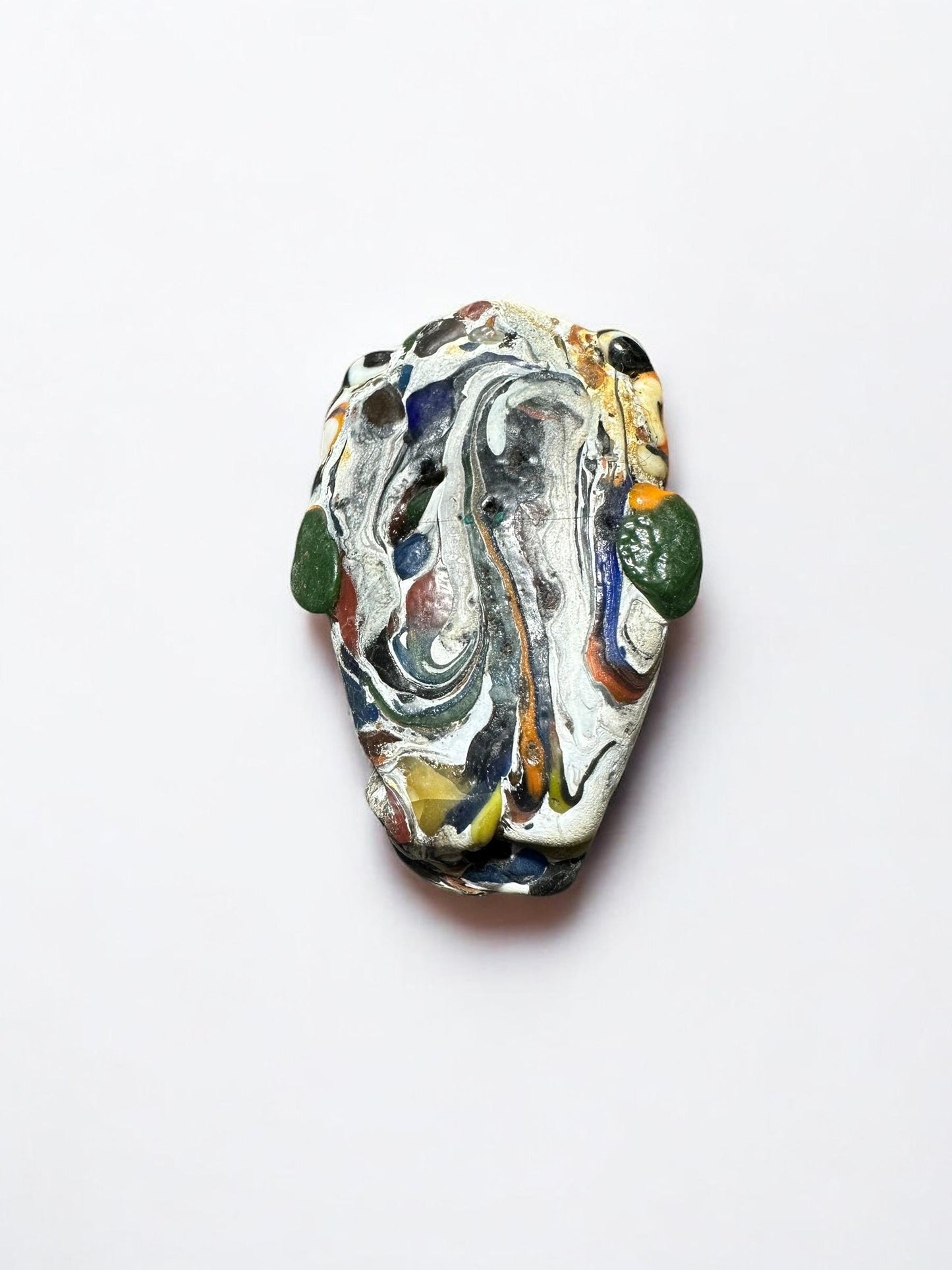 Rare Ancient Phoenician Mosaic Glass Face Amulet Pendant | Antique Collectible Jewelry(P1057)