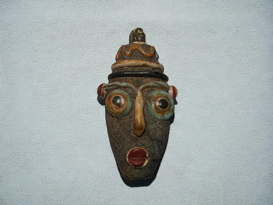 Unique Antique Mosaic Glass Face Pendant  Historical Phoenician Piece(P1067)