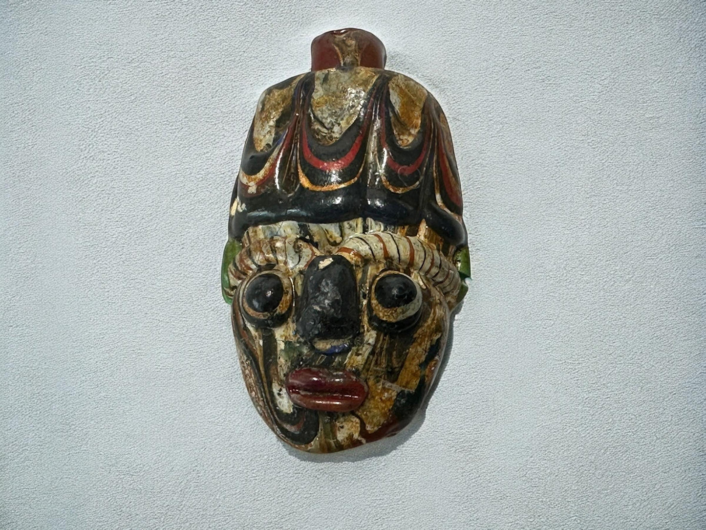 Antique Handcrafted Glass Face Pendant  Phoenician Design(P1018)