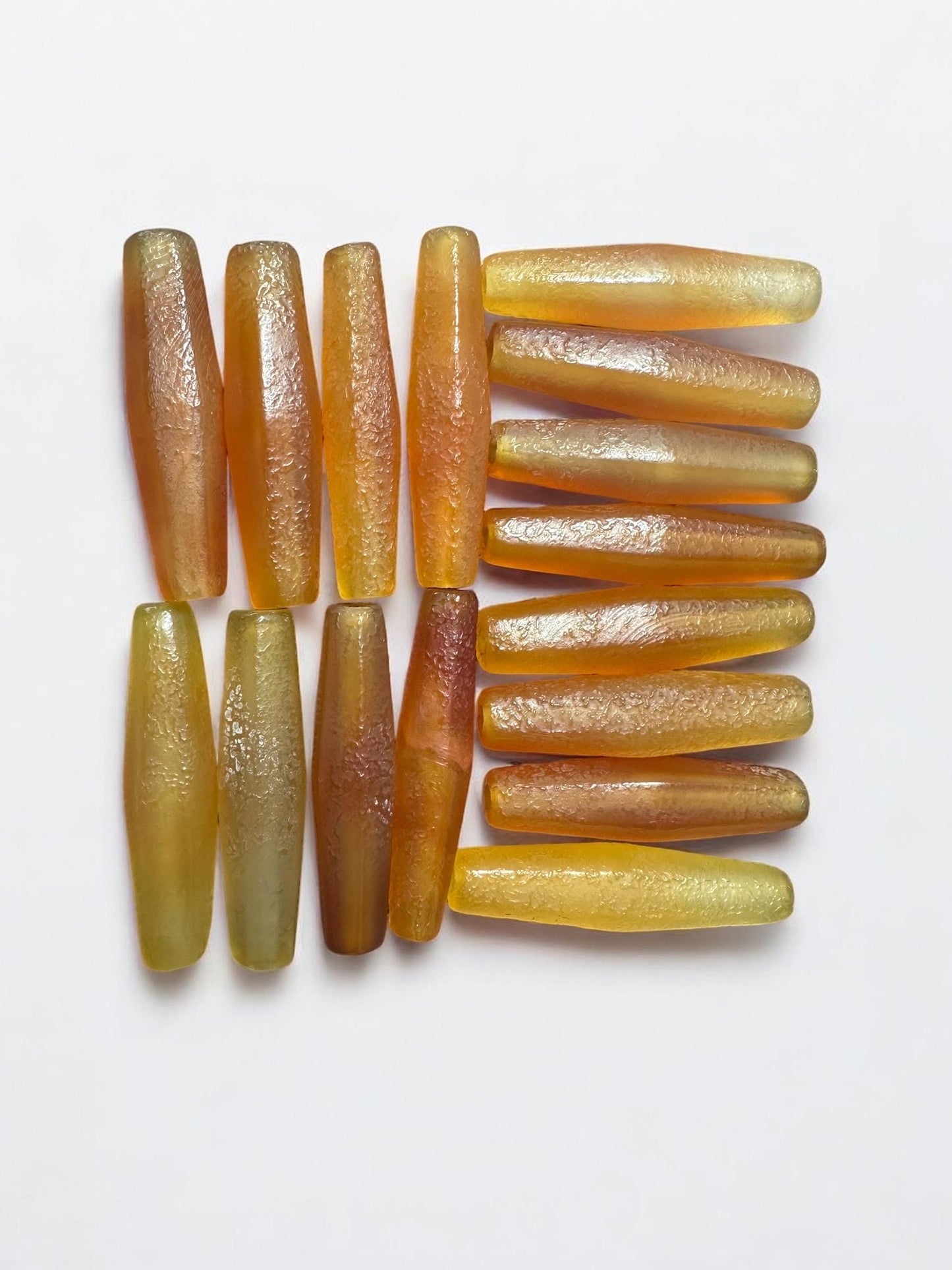 Ancient Agate Tube Beads | Tang Dynasty Style West Asian Six-Sided Carnelian Beads