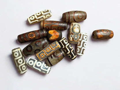 Tibetan Dzi Agate Beads: Handmade Buddhist Jewelry Supplies