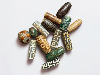Tibetan Dzi Agate Beads: Handmade Buddhist Jewelry Supplies