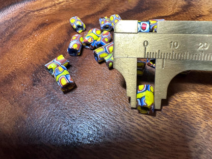 5 Antique Venetian Millefiori Beads: Handmade African Trade Glass