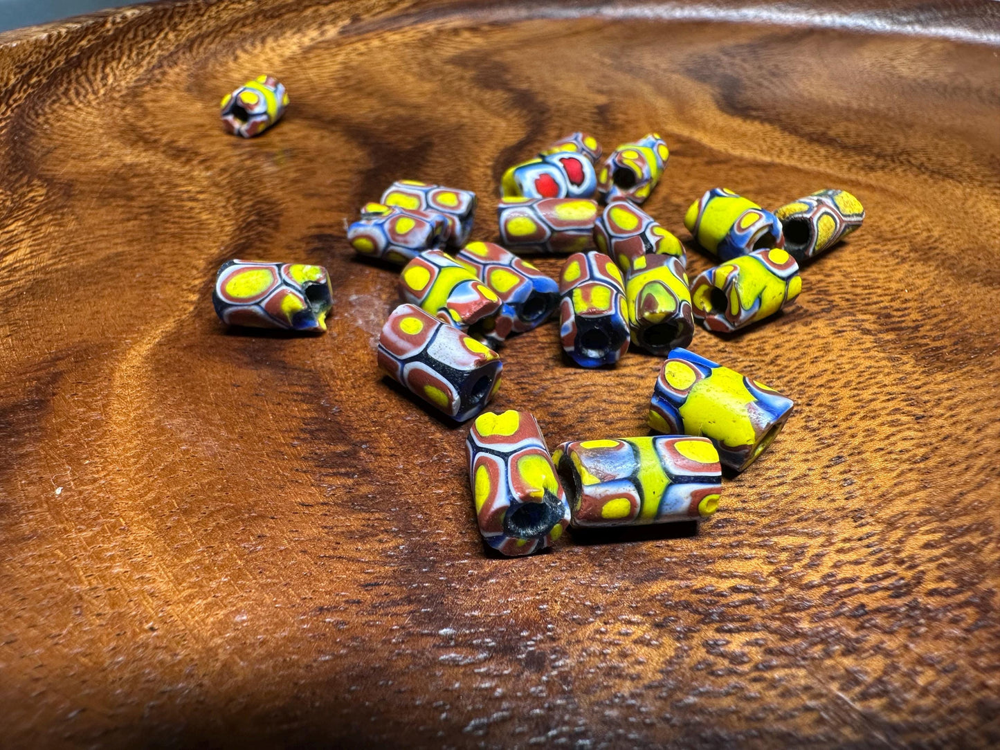 5 Antique Venetian Millefiori Beads: Handmade African Trade Glass