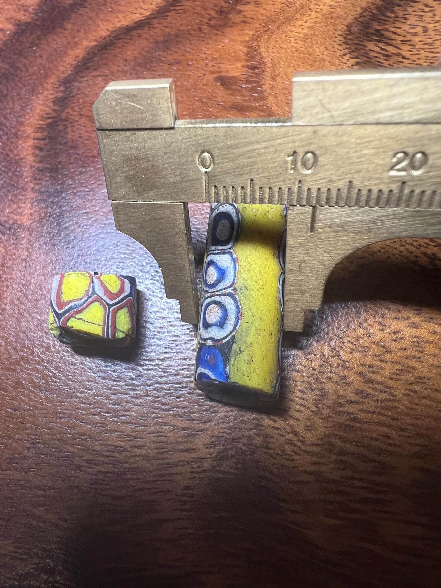 2 Pics Old Venetian Millefiori Beads  Unique African Trade Beads for Jewelry Designers