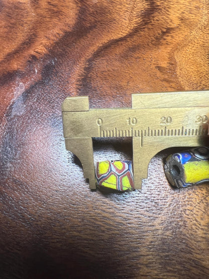 2 Pics Old Venetian Millefiori Beads  Unique African Trade Beads for Jewelry Designers