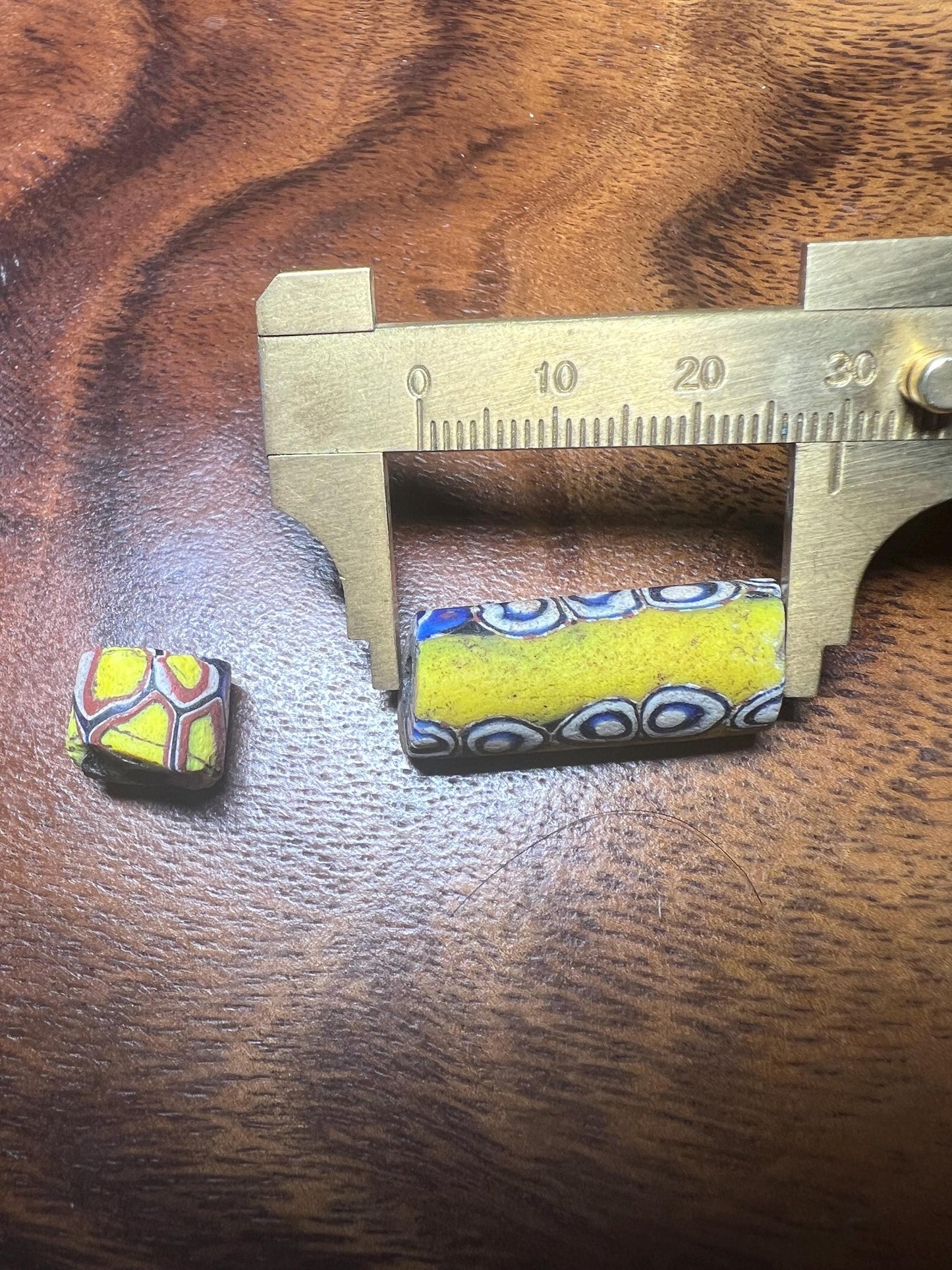 2 Pics Old Venetian Millefiori Beads  Unique African Trade Beads for Jewelry Designers