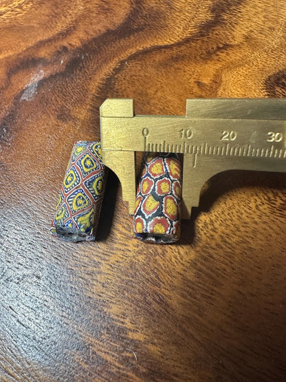 2 Pics Authentic Venetian Millefiori Beads  African Trade Beads for Collectors & Crafters