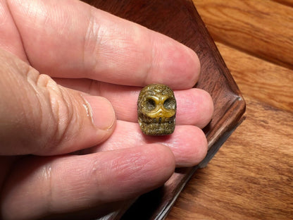 Hand-Carved Yak Bone Skull Bead  Tibetan Charnel Ground Style Bead for Spiritual Jewelry