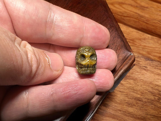 Hand-Carved Yak Bone Skull Bead  Tibetan Charnel Ground Style Bead for Spiritual Jewelry