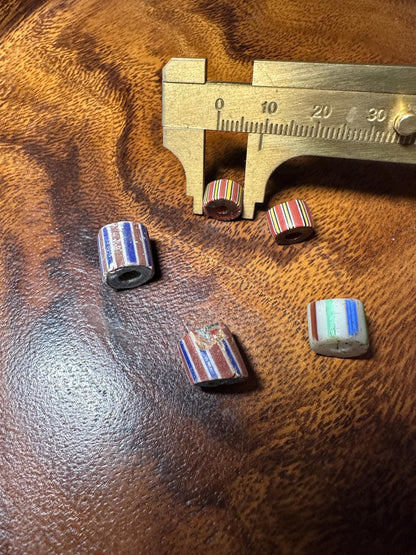 5 Pics Old Venetian Millefiori Beads  Unique African Trade Beads for Jewelry Designers