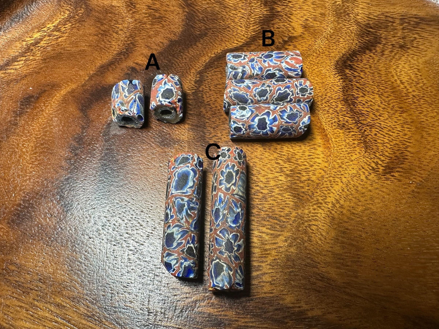 Antique Venetian Millefiori African Trade Beads  Rare Handmade Glass Beads for Jewelry Making