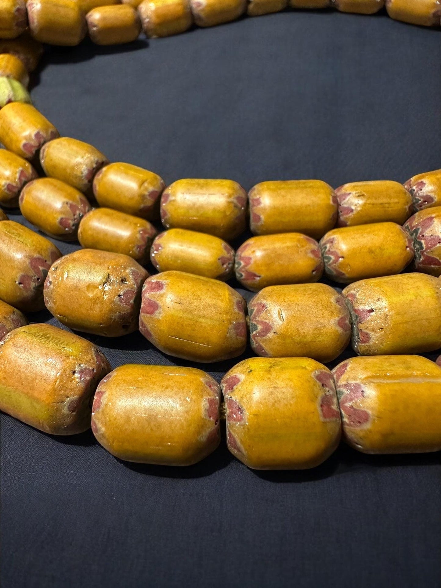 Handmade Vintage Nepal Chevron Beads  Ethnic Tribal Jewelry Supply, Single Strand