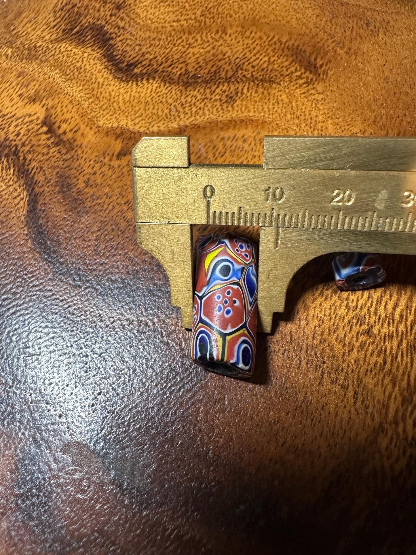 2 Pics Antique Venetian Glass Beads  Millefiori African Trade Beads for Beading Projects