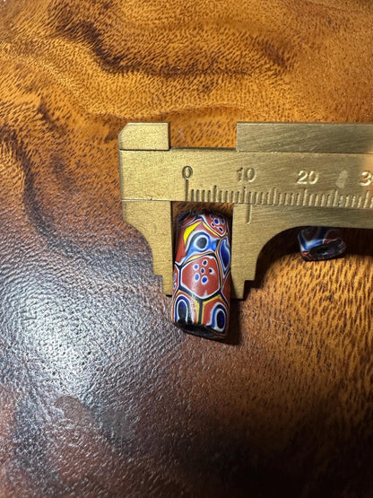 2 Pics Antique Venetian Glass Beads  Millefiori African Trade Beads for Beading Projects