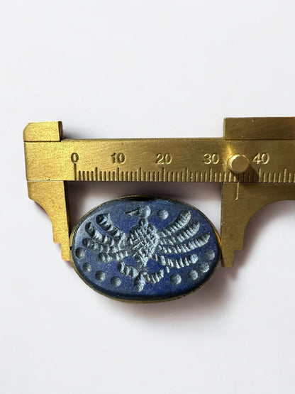 Sassanian Lapis Lazuli Pendant: Hand-Carved Persian Eagle Amulet