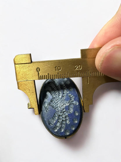 Sassanian Lapis Lazuli Pendant: Hand-Carved Persian Eagle Amulet