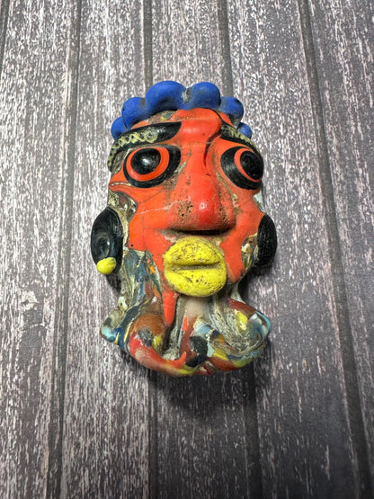 Ancient Style Roman Mosaic Glass Face Amulet Pendant - Phoenician Artifact(P1014)