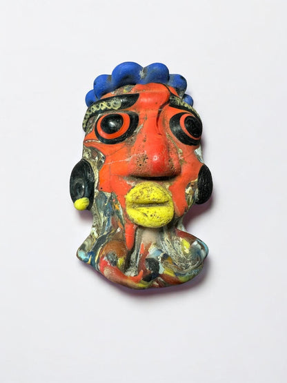 Ancient Style Roman Mosaic Glass Face Amulet Pendant - Phoenician Artifact(P1014)