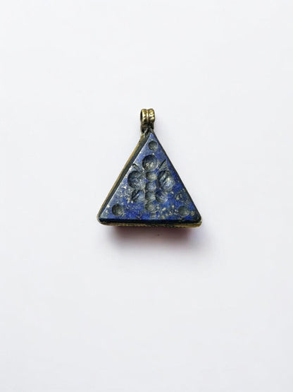 Antique Sassanian Lapis Lazuli Seal Pendant | Hand-Carved Intaglio Amulet | Unique Vintage Jewelry