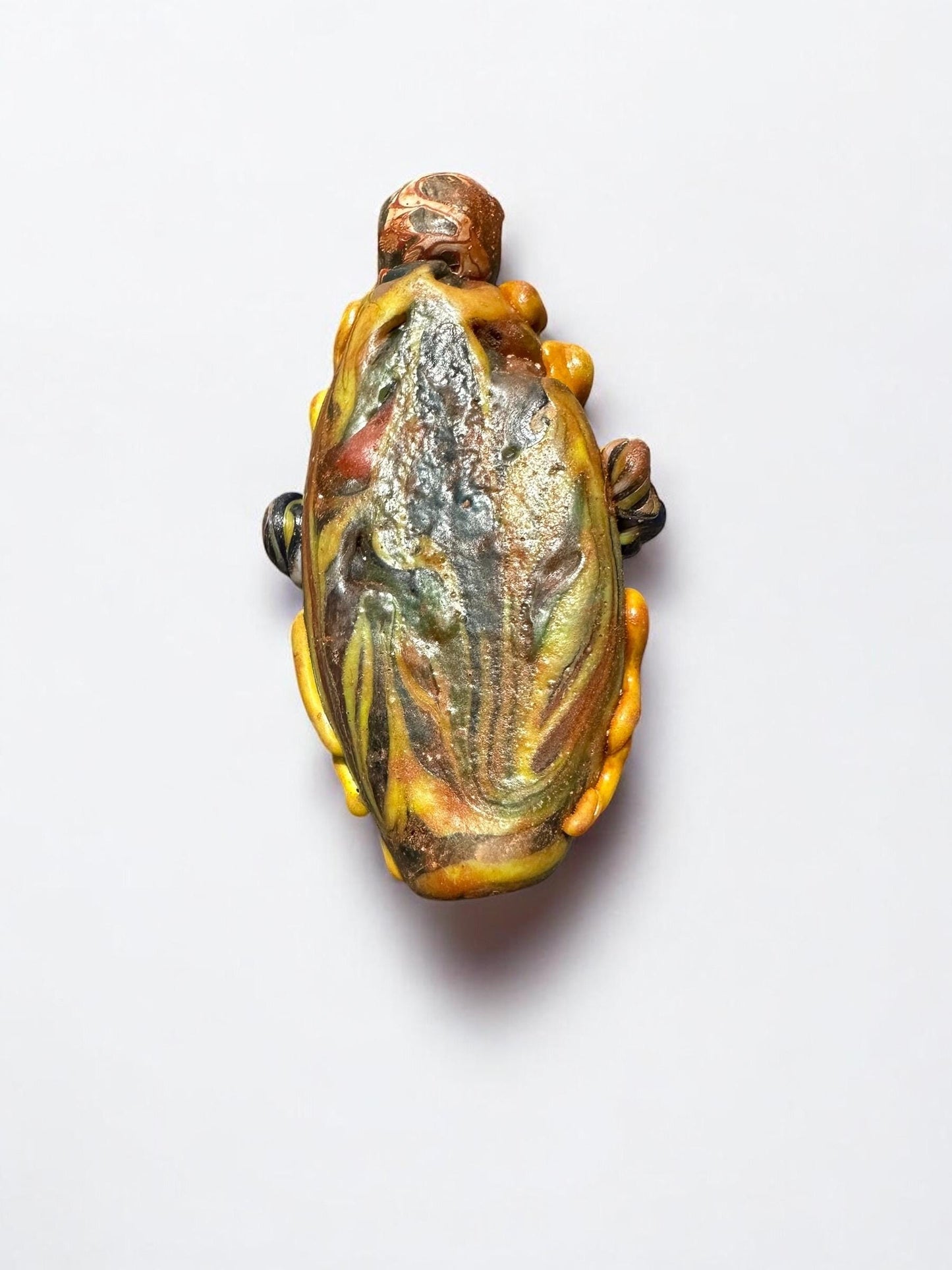 Phoenician Face Bead Pendant | Antique Glass Mosaic Amulet Jewelry(P1055)