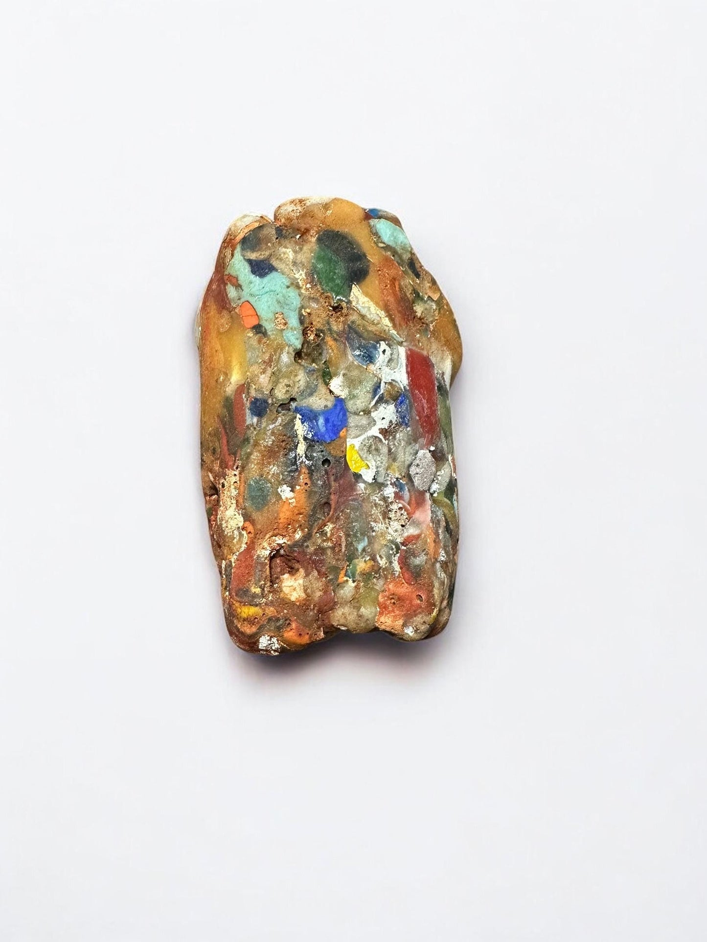 Historical Phoenician Amulet Bead - Ancient Style Mosaic Glass Face Pendant for Collector's Display(P1049)