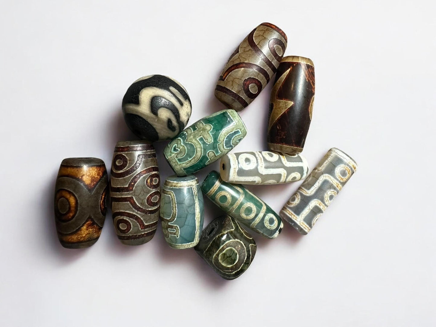 Tibetan Dzi Agate Beads: Handmade Buddhist Jewelry Supplies
