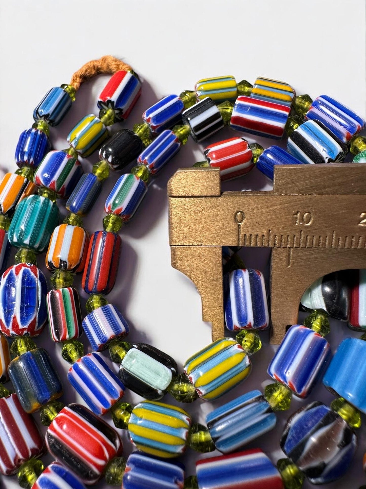 Handmade Nepalese Chevron Beads Strand | Himalayan Tribal Glass Beads | Ethnic Jewelry Making Supplies