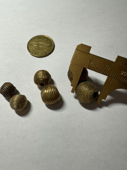 Handmade African Brass Round Beads: Ashanti Tribal Jewelry