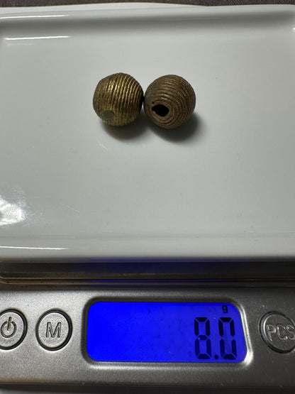 Handmade African Brass Round Beads: Ashanti Tribal Jewelry