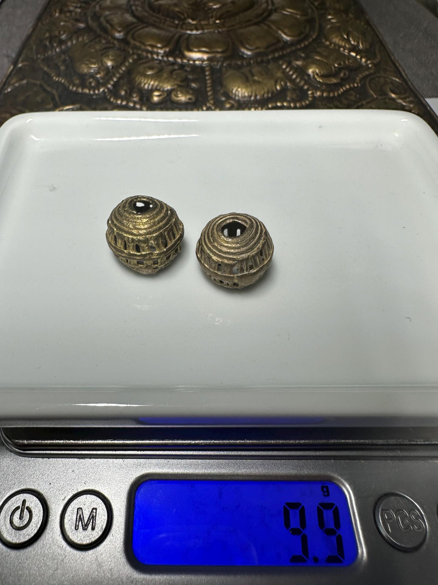 Handmade Brass Cage Beads: African Tribal Jewelry Design