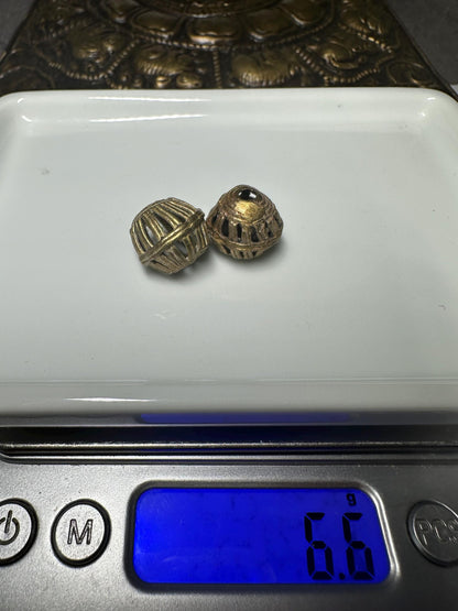 Handmade Brass Cage Beads: African Tribal Jewelry Design