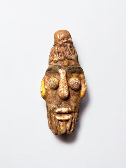 Rare Antique Phoenician Mosaic Glass Face Amulet | Ancient Style Collectible Pendant(P1064)