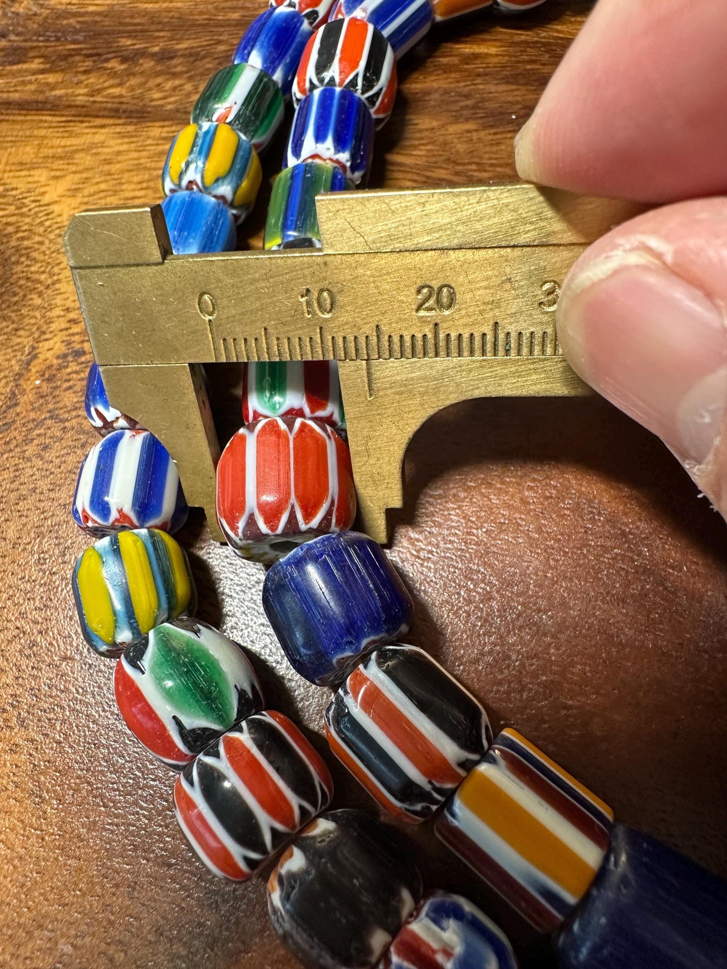 Handmade Nepalese Chevron Beads Strand | Himalayan Tribal Glass Beads | Ethnic Jewelry Making Supplies