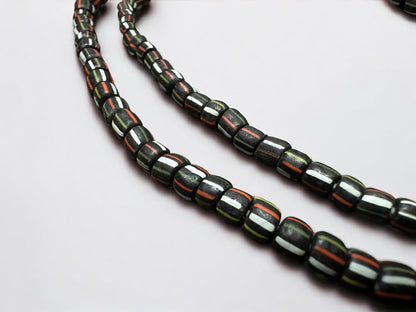 Java Glass Beads: Indonesian Striped Spacer Beads for Jewelry