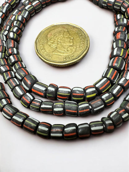 Java Glass Beads: Indonesian Striped Spacer Beads for Jewelry