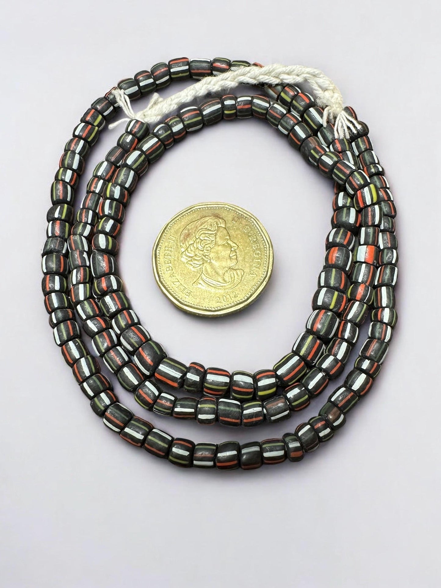 Java Glass Beads: Indonesian Striped Spacer Beads for Jewelry