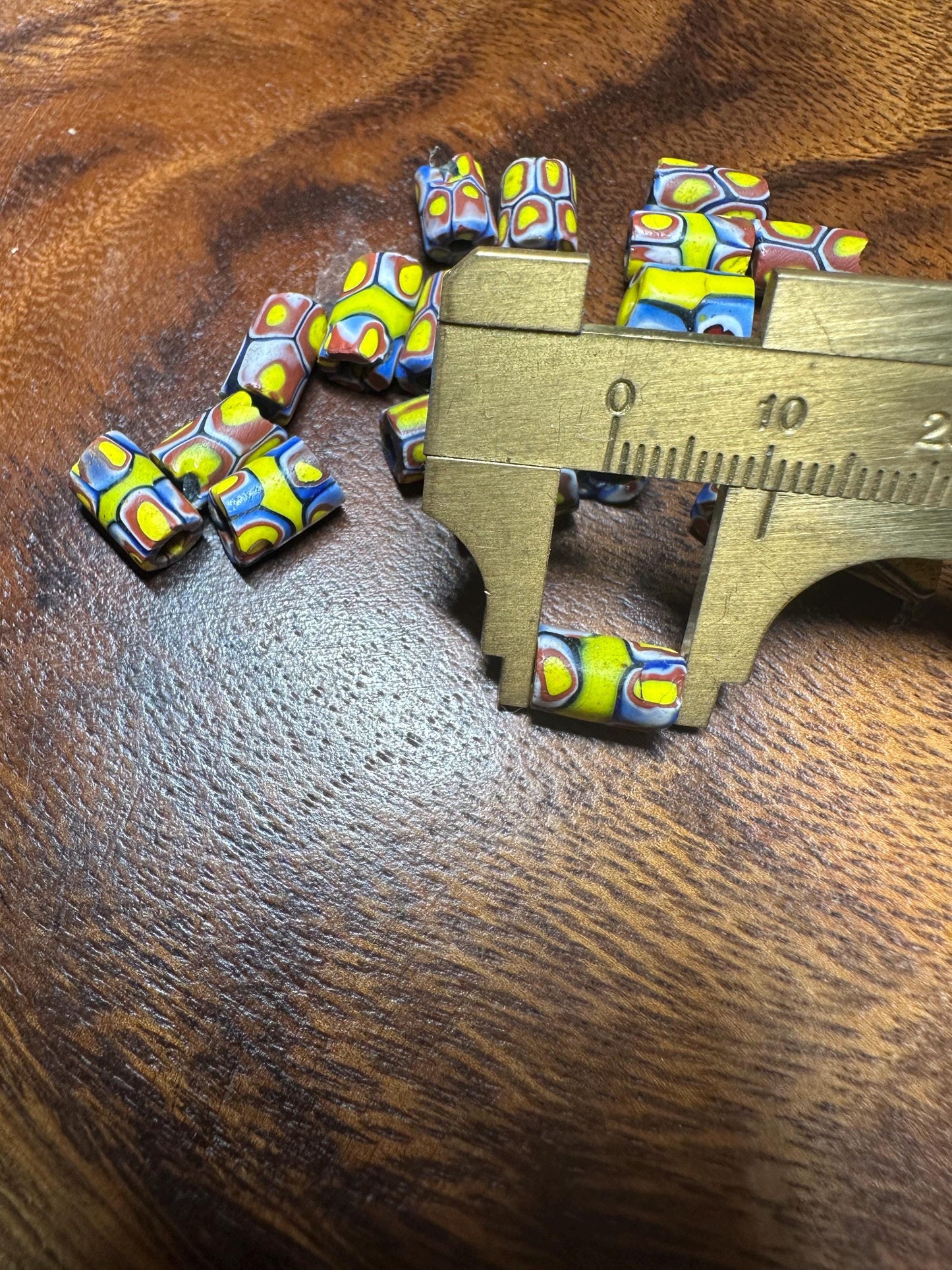 5 Antique Venetian Millefiori Beads: Handmade African Trade Glass