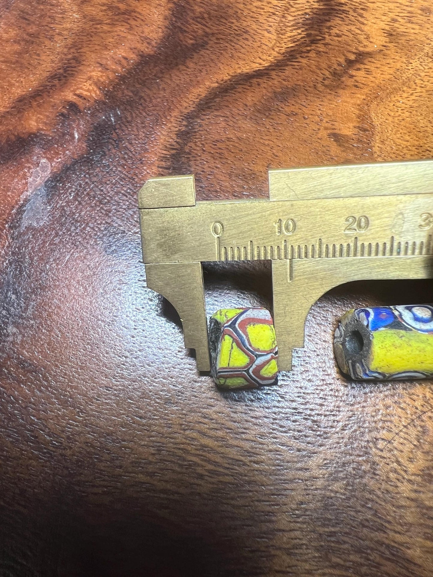 2 Pics Old Venetian Millefiori Beads  Unique African Trade Beads for Jewelry Designers