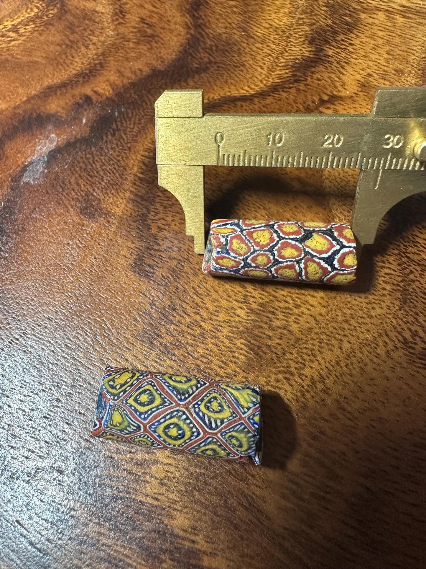 2 Pics Authentic Venetian Millefiori Beads  African Trade Beads for Collectors & Crafters