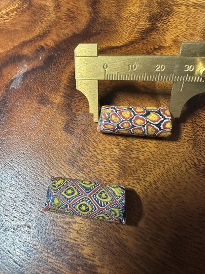 2 Pics Authentic Venetian Millefiori Beads  African Trade Beads for Collectors & Crafters