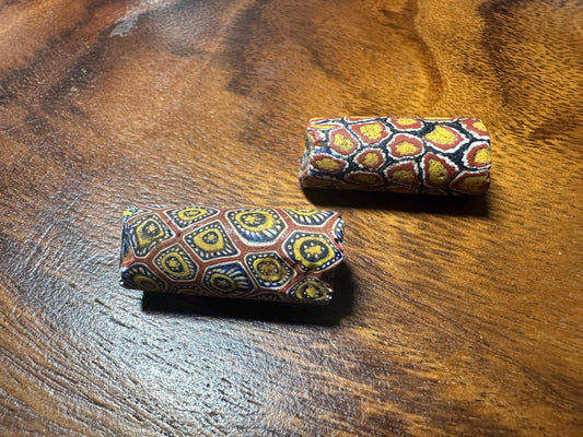 2 Pics Authentic Venetian Millefiori Beads  African Trade Beads for Collectors & Crafters